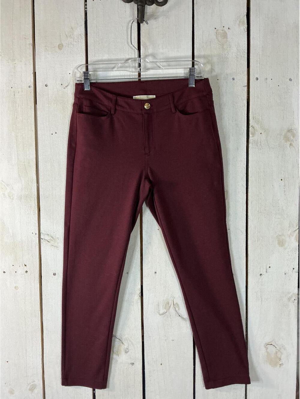 Michael Kors Burgundy Skinny Ankle Pants Womens Size 4 Stretch Slim Fit